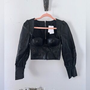 NBD Revolve Leather Top Size XS